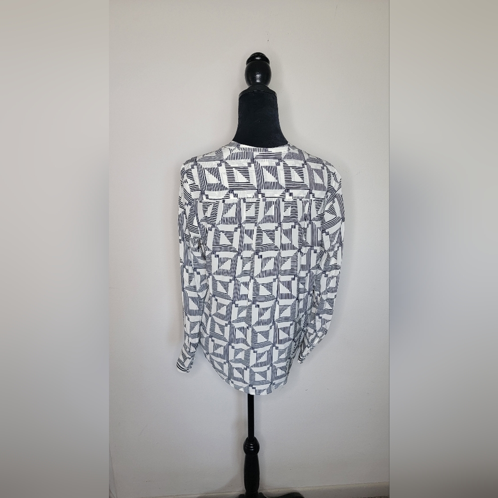 Joie Geometric pattern Silk Blouse - Picture 5 of 12